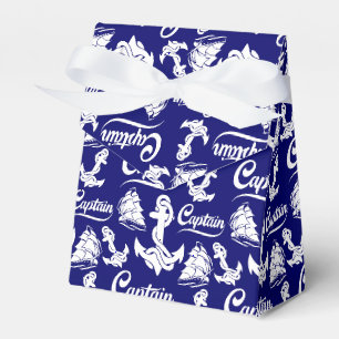 Captain Sailboat Anchor Nautical Design Favor Boxes