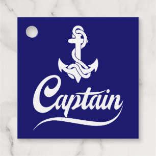 Captain Sailboat Anchor Nautical Design Favor Tags