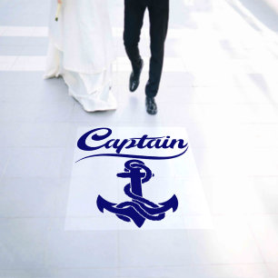 Captain Sailboat Anchor Nautical Design Floor Decals