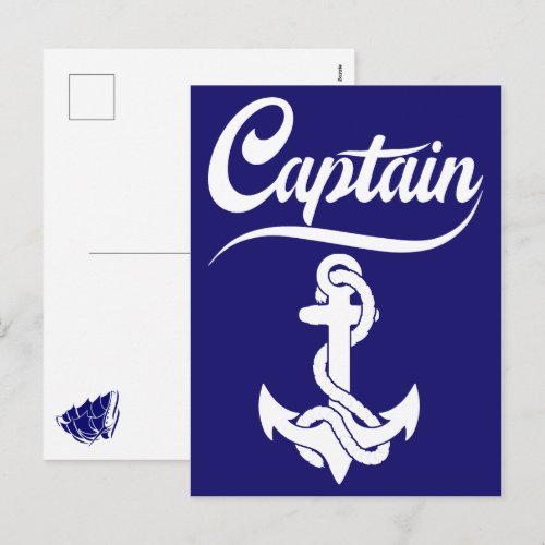 Captain Sailboat Anchor Nautical Design Holiday Postcard