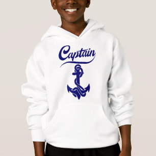 Captain Sailboat Anchor Nautical Design Hoodie