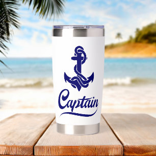 Captain Sailboat Anchor Nautical Design Insulated Tumbler