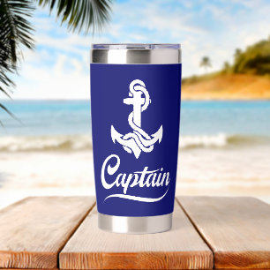 Captain Sailboat Anchor Nautical Design Insulated Tumbler