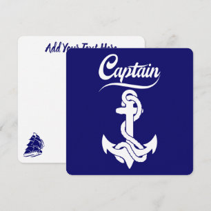 Captain Sailboat Anchor Nautical Design Invitation