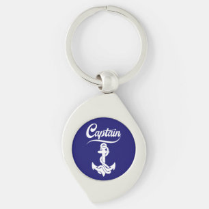 Captain Sailboat Anchor Nautical Design Keychain