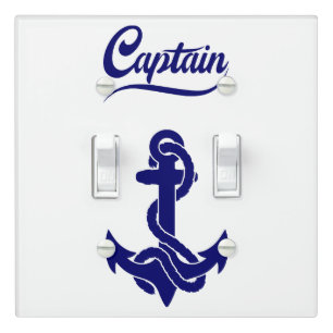 Captain Sailboat Anchor Nautical Design Light Switch Cover