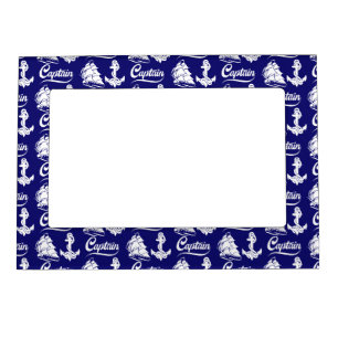 Captain Sailboat Anchor Nautical Design Magnetic Frame