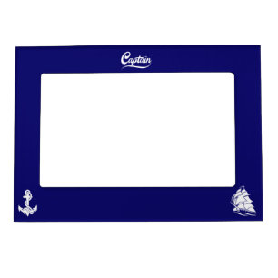 Captain Sailboat Anchor Nautical Design Magnetic Frame