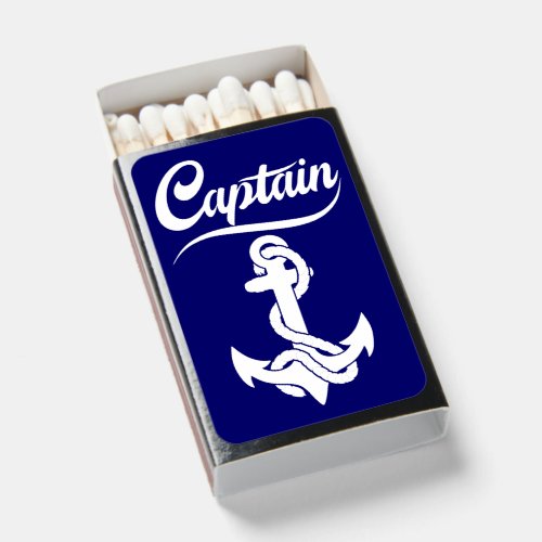 Captain Sailboat Anchor Nautical Design Matchboxes