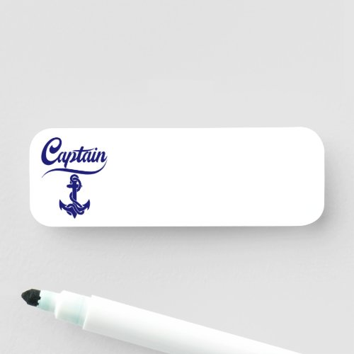 Captain Sailboat Anchor Nautical Design Name Tag