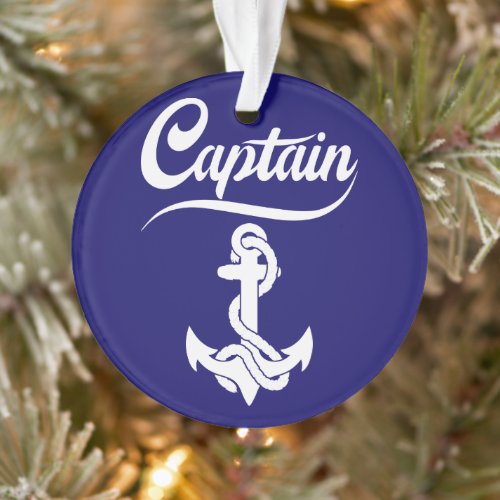Captain Sailboat Anchor Nautical Design Ornament