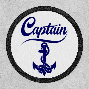 Captain Sailboat Anchor Nautical Design Patch