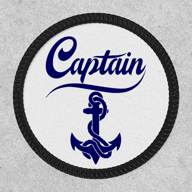 Captain Sailboat Anchor Nautical Design Patch (Front)