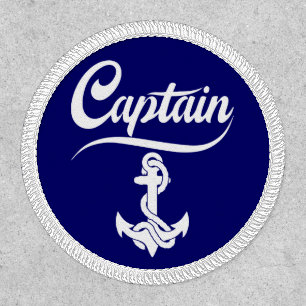 Captain Sailboat Anchor Nautical Design Patch