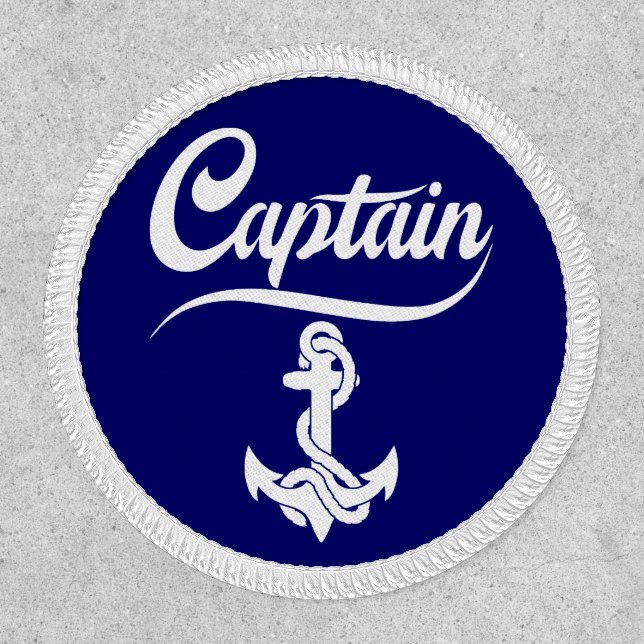 Captain Sailboat Anchor Nautical Design Patch (Front)
