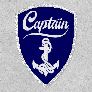 Captain Sailboat Anchor Nautical Design Patch