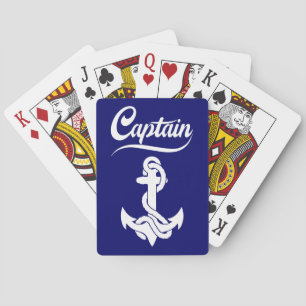 Captain Sailboat Anchor Nautical Design Poker Cards