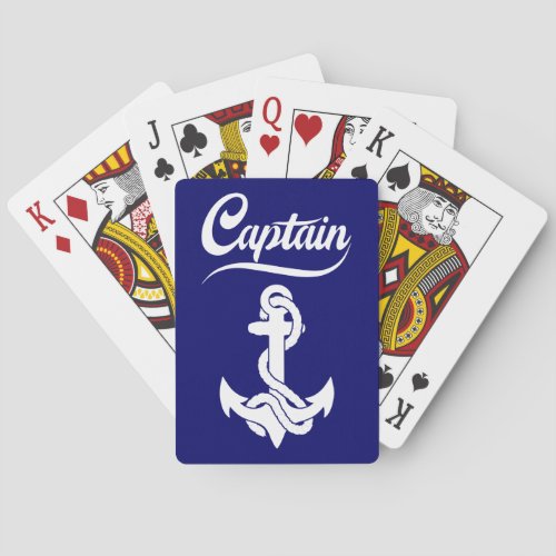 Captain Sailboat Anchor Nautical Design Poker Cards