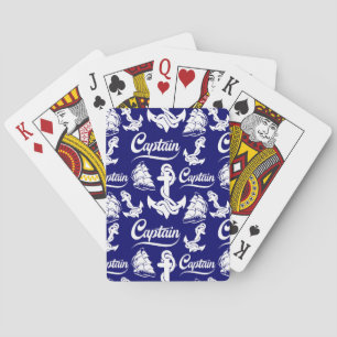 Captain Sailboat Anchor Nautical Design Poker Cards