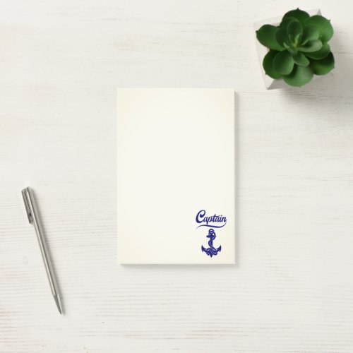 Captain Sailboat Anchor Nautical Design Post-it Notes