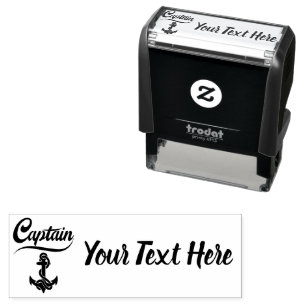 Captain Sailboat Anchor Nautical Design Self-inking Stamp