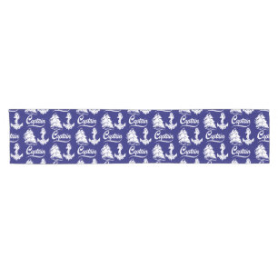 Captain Sailboat Anchor Nautical Design Short Table Runner