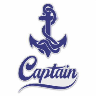 Captain Sailboat Anchor Nautical Design Sticker