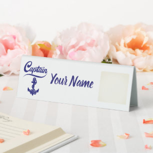 Captain Sailboat Anchor Nautical Design Table Tent