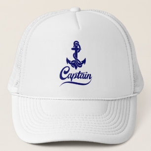 Captain Sailboat Anchor Nautical Design Trucker Hat