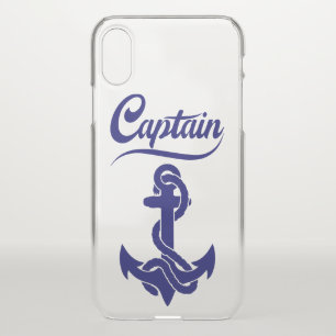 Captain Sailboat Anchor Nautical Design iPhone X Case