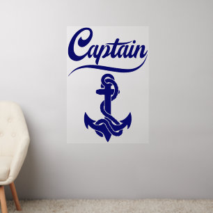 Captain Sailboat Anchor Nautical Design Wall Decal