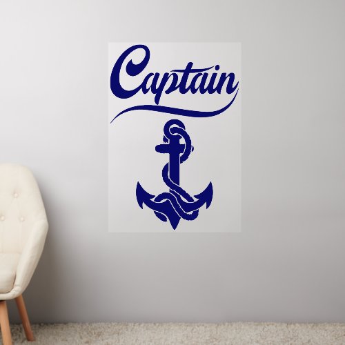 Captain Sailboat Anchor Nautical Design Wall Decal
