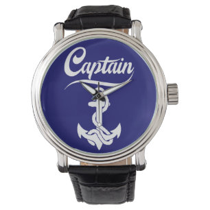 Captain Sailboat Anchor Nautical Design Watch