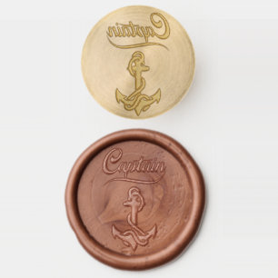 Captain Sailboat Anchor Nautical Design Wax Seal Stamp
