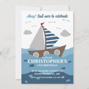 CAPTAIN SAILOR BIRTHDAY INVITATION