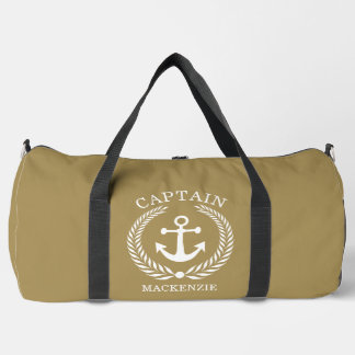 Captain Sailor Personalized Anchor  Duffle Bag