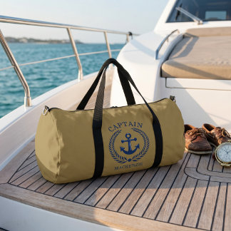 Captain Sailor Personalized Anchor  Duffle Bag