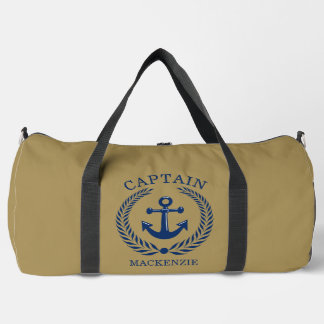Captain Sailor Personalized Anchor  Duffle Bag