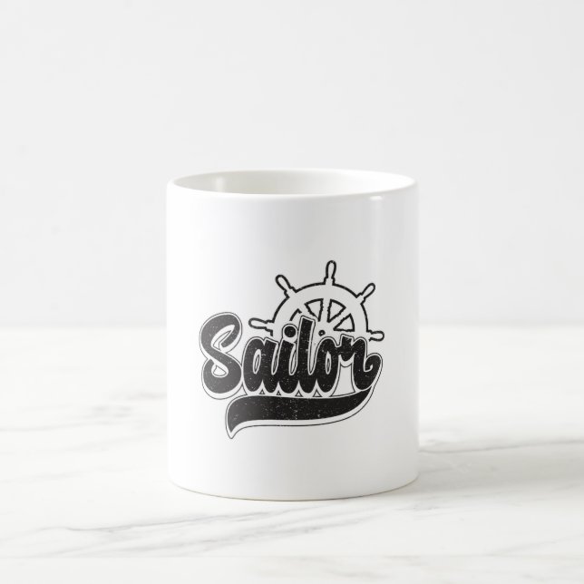 Captain Sailor Sail Boat Sea Sailing Funny Gift Coffee Mug (Center)