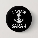 Captain Sarah Anchor Boat Yacht Boating Ship  Button