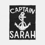 Captain Sarah Anchor Boat Yacht Boating Ship  Fleece Blanket