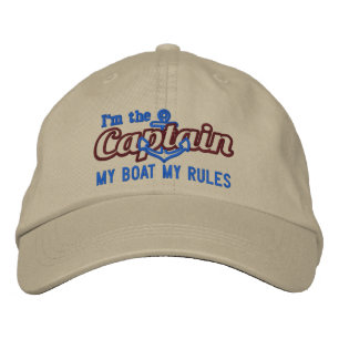 Captain says My Boat My Rules Embroidered Baseball Hat