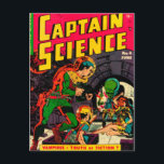 Captain Science -- Vampires: Truth or Fiction? Postcard<br><div class="desc">While battling green bug-eyed aliens,  Captain Science must determine whether vampires are truth or fiction.</div>