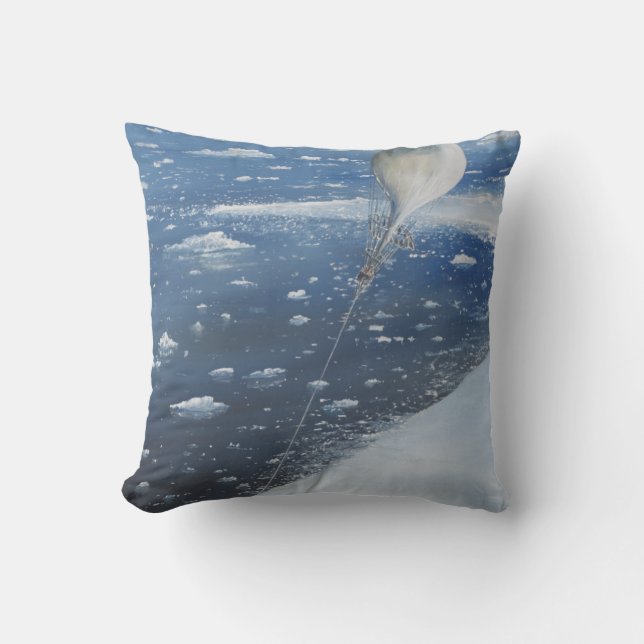 Captain Scott Antarctica's first Aeronaut. 4th Throw Pillow (Front)