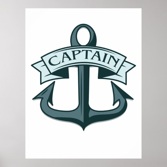 Captain Ships Anchor Poster (Front)