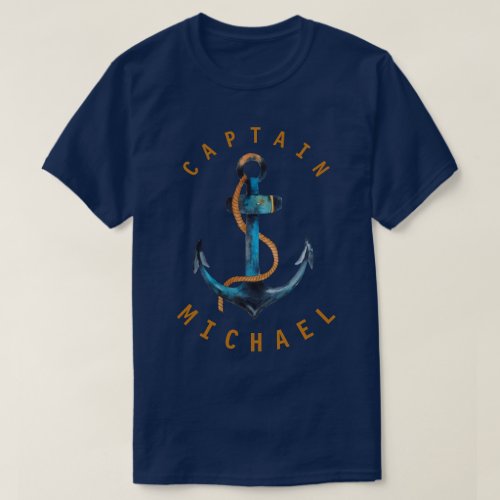 Captain Shirt Watercolor Anchor Personalized