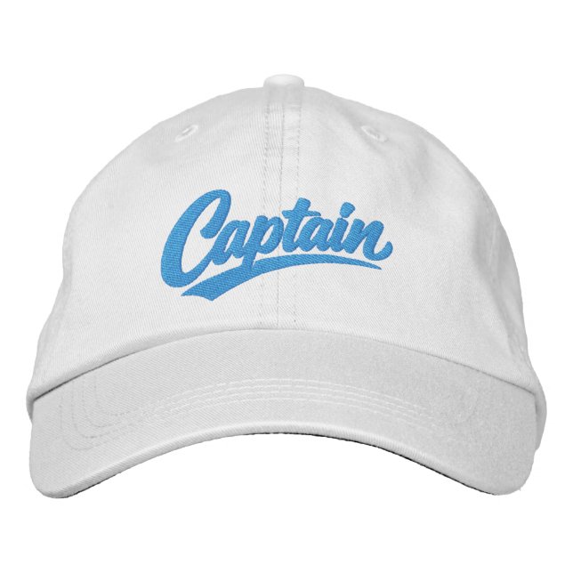 Captain Simple Bold Typography Style Embroidered Baseball Cap (Front)