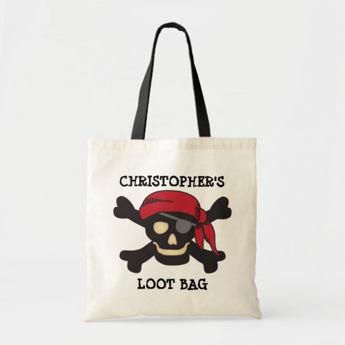 Captain Skull Pirate Loot Trick or Treat Bag