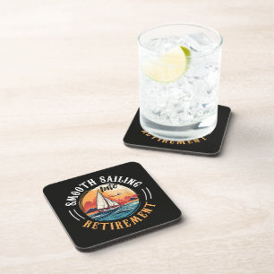 Captain Smooth Sailing into Retirement Beverage Coaster