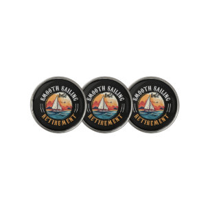 Captain Smooth Sailing into Retirement Golf Ball Marker
